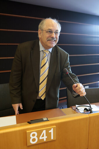 Foto 5: MEP in the hemicycle in Strasbourg