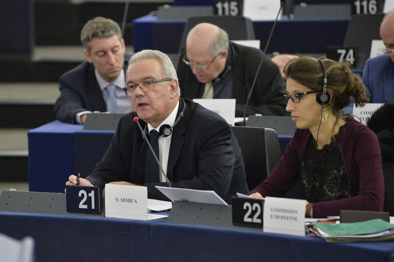 Photo 43 : 28th ACP-EU Joint Parliamentary assembly in Strasbourg  Sitting ' The social and economic consequences of malnutrition in ACP countries '  Statement of Commissioner in charge of international cooperation and development