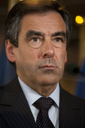 French Prime Minister Francois Fillon visits the EP in Strasbourg