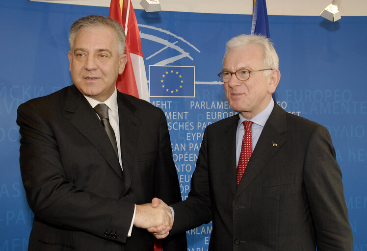 Valokuva 13: Meeting with the Prime Minister of Croatia, Ivo Sanader Croatie / Croatia, Poettering Hans Gert, Président - Premier Ministre, 2009, Parlement européen à Strasbourg 03/02/2009