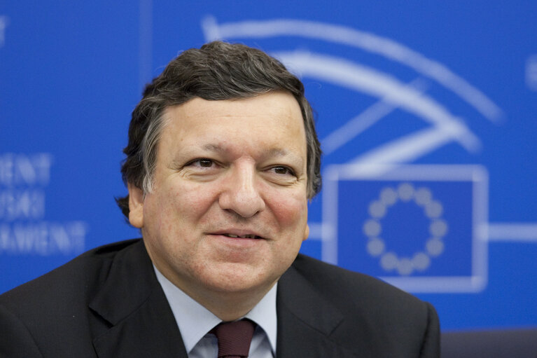 Fotografie 1: European Commission President Jose Manuel Barroso during press conference at the european parliement in Strasbourg the 7/07/2010