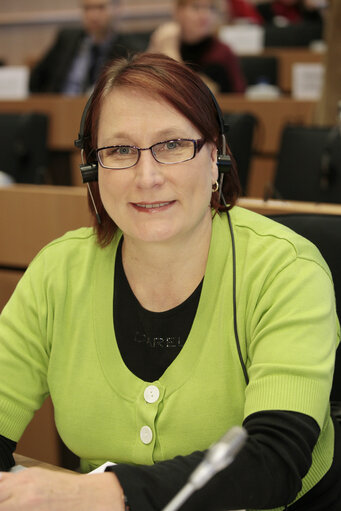 Foto 1: Riitta MYLLER MEP at the EP in Brussels.