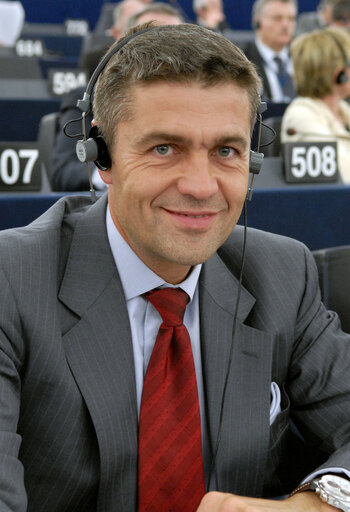 MEP in Plenary Session in Strasbourg