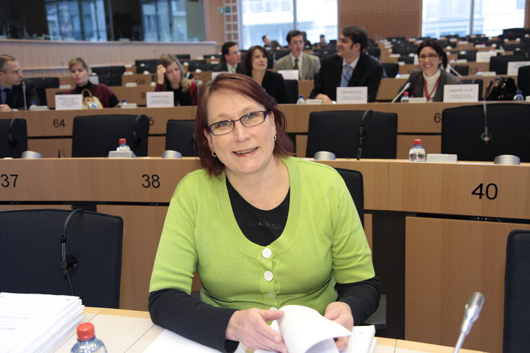 Riitta MYLLER MEP at the EP in Brussels.