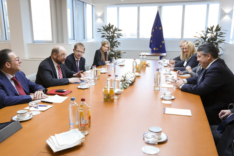 Martin SCHULZ - EP President meets with Sigmar GABRIEL, vice chancellor of Germany