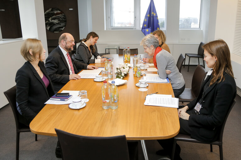 Fotografie 2: Martin SCHULZ - EP President meets with Bernadette SEGOL ETUC's General Secretary