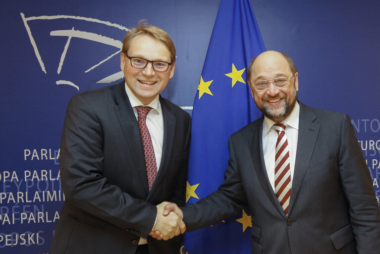 Martin SCHULZ - EP President meets with Oliver ZANDER from Gesamtmetall