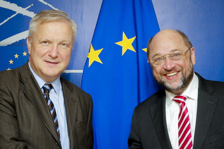 Foto 2: Martin SCHULZ - EP President meets with Vice President Oli REHN