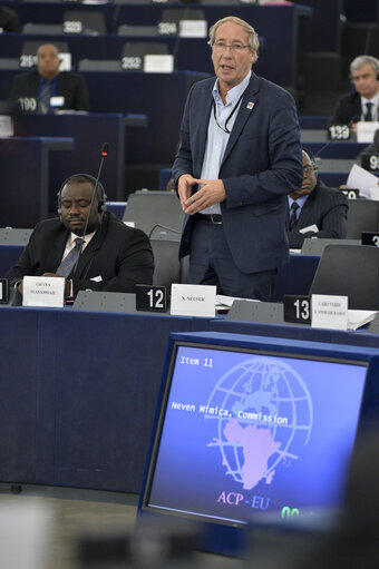 Photo 46 : 28th ACP-EU Joint Parliamentary assembly in Strasbourg  Sitting ' The social and economic consequences of malnutrition in ACP countries '  Statement of Commissioner in charge of international cooperation and development