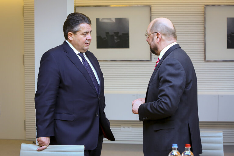 Martin SCHULZ - EP President meets with Sigmar GABRIEL, vice chancellor of Germany