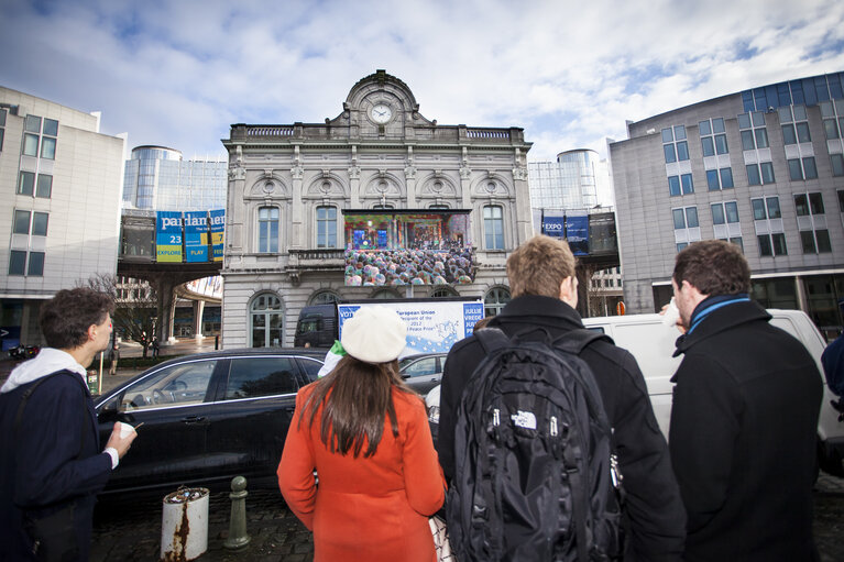 Photo 10 : Nobel Peace Prize ceremony: broadcast set up at EP in Brussels