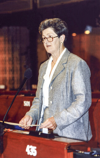 Fotó 3: SCHIERHUBER Agnes in the hemicycle of the European Parliament in Strasbourg in July 1996