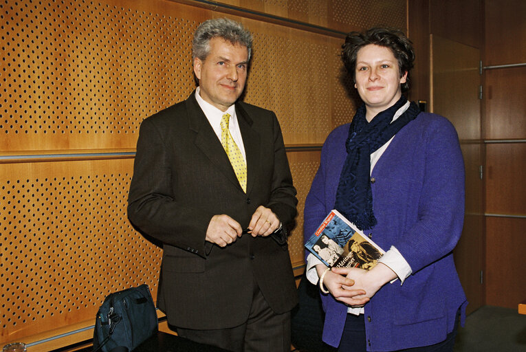 Photo 16: German multimedia director and publicist Gottfried WAGNER presents his book entitled L'heritage Wagner - Une autobiographie in Brussels