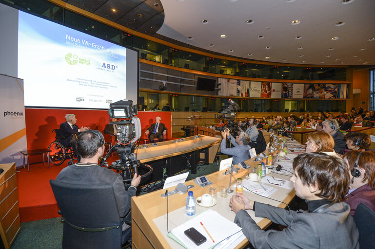 Debate with EP President, former president of the European commission and former German Chancellor in the framework of the European book prize event.