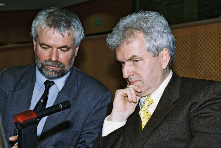 Photo 14: German multimedia director and publicist Gottfried WAGNER presents his book entitled L'heritage Wagner - Une autobiographie in Brussels