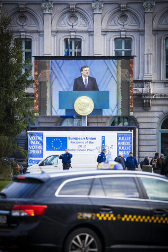Photo 8 : Nobel Peace Prize ceremony: broadcast set up at EP in Brussels