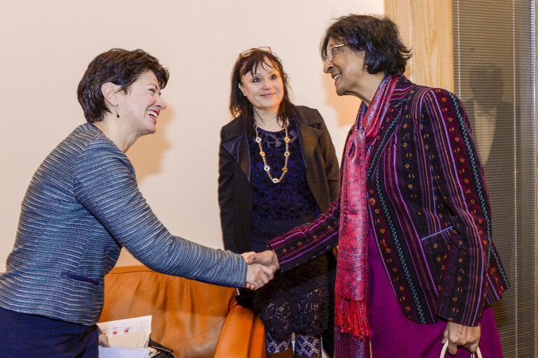 Barbara LOCHBIHLER, Chair of the Subcommittee on Human Rights meets with Navanethem  PILLAY, UN High Commissioner for Human Rights