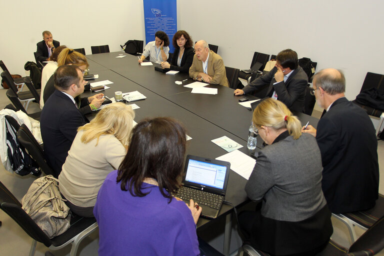 A general view of European Parliament Delegation meeting with global CCS institute On the sidelines the United Nations Climate Change conference in Doha, Qatar, Friday, Dec.7, 2012 (Photo/mohamed farag)