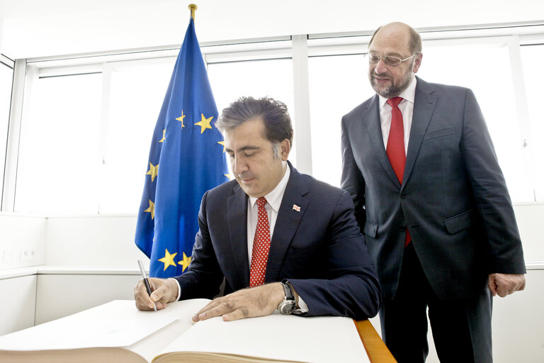 Fotografie 3: Martin SCHULZ - EP President meets with Mikhail SAAKASHVILI, President of Georgia