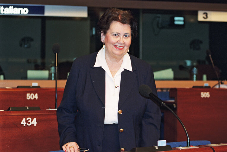 Suriet 4: MEP Ritva Tellervo LAURILA speaks in plenary session in Strasbourg