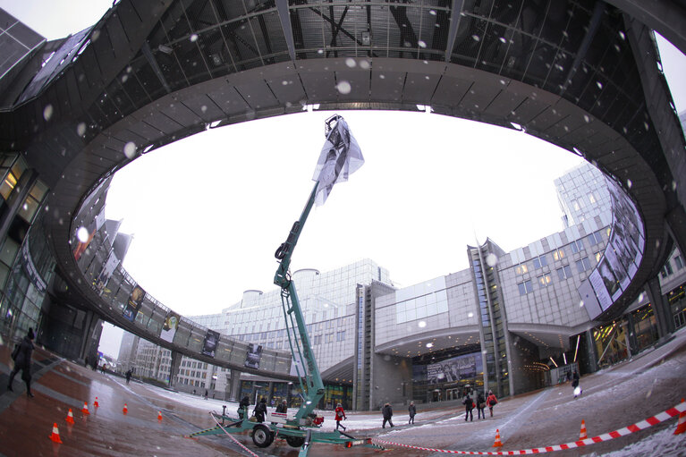 Photo 22 : Nobel Peace Prize ceremony: broadcast set up at EP in Brussels