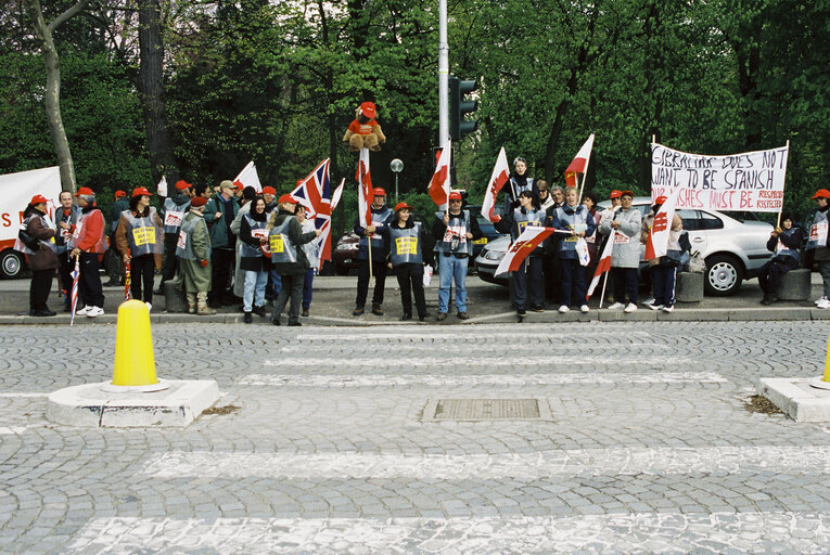 Demonstration outside the EP in Strasbourg for the recognition of the Gibraltar status