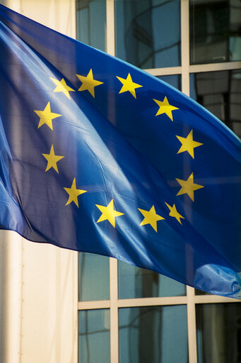 Photo 6: European flag floating in the wind