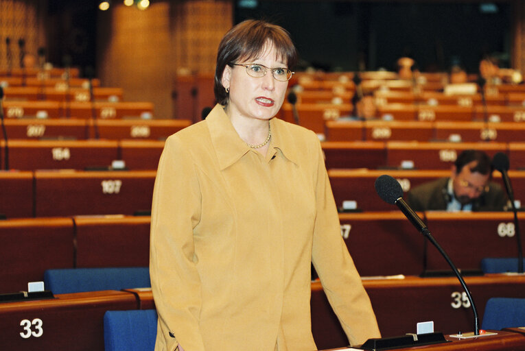 Fotagrafa 6: MEP Riitta MYLLER speaks in plenary session in Strasbourg