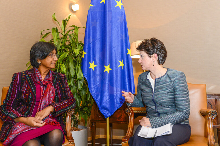 Suriet 3: Barbara LOCHBIHLER, Chair of the Subcommittee on Human Rights meets with Navanethem  PILLAY, UN High Commissioner for Human Rights