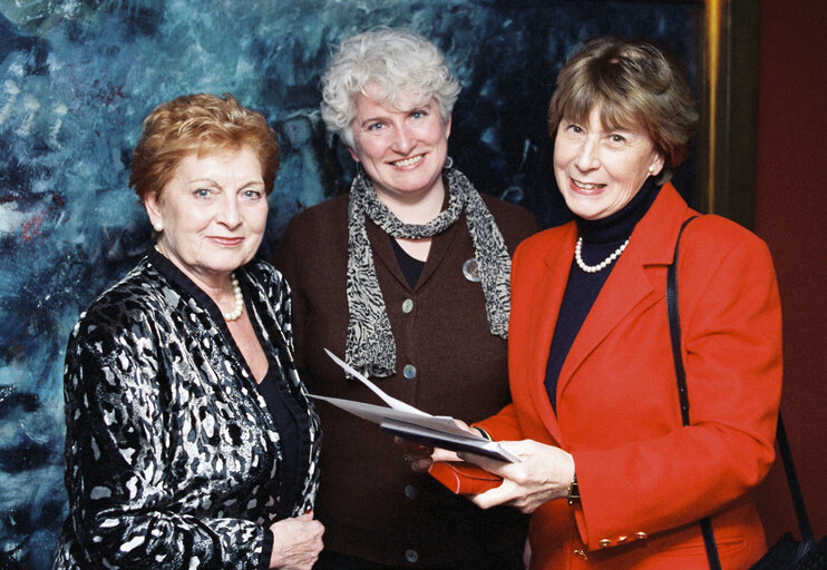 The MEPs Astrid LULLING and Marialiese FLEMMING at the European Parliament of Strasbourg in February 1999.