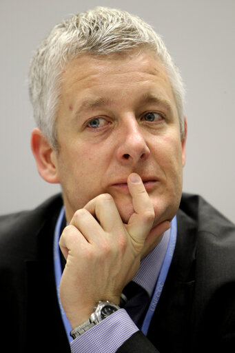 Fotó 9: Matthias Groote European Parliament Head of Delegation is seen during  Briefing by OKO Institute during the United Nations Climate Change conference in Doha, Qatar, Tuesday, Dec.4, 2012.