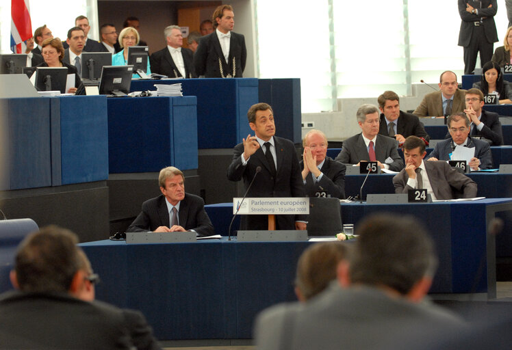 Formal sitting during the visit of  the President of France to the EP.