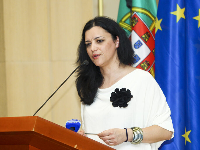 Photo 12 : Solemn celebration in memory of Miguel Portas, Member of the European Parliament with the Minister of Foreign Affairs of Portugal