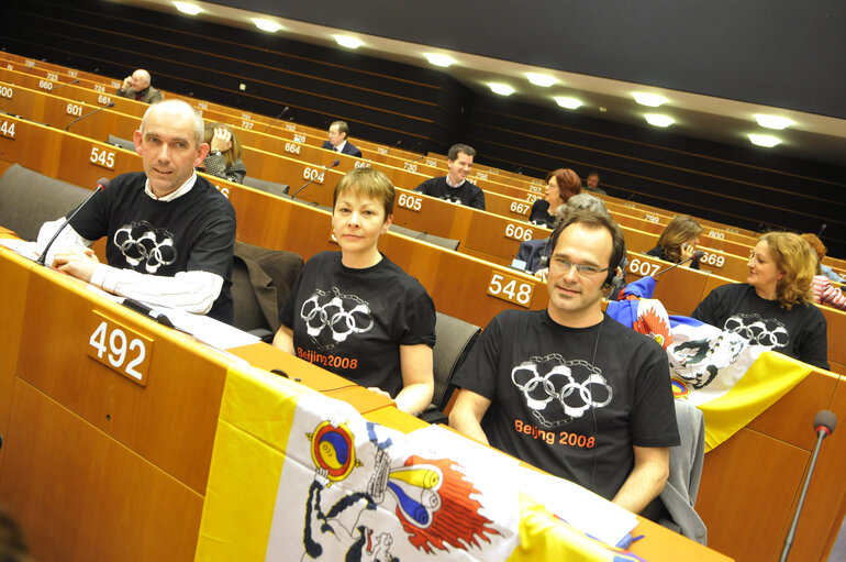 Fotografie 17: Extraordinary plenary session of the EP in Brussels, on the situation in Tibet.