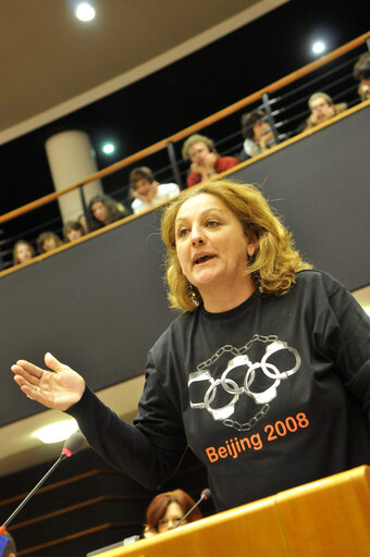 Fotografie 20: Extraordinary plenary session of the EP in Brussels, on the situation in Tibet.