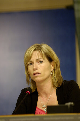 Press conference at the EP in Brussels on the Missing Child Hotline following a meeting to consider prospects for a Europe-wide alert system for missing or abducted children in presence of Gerry and Kate McCann, whose daughter Madeleine has been missing since May 2007