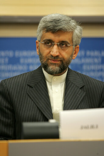 Fotografija 7: AFET committee meeting with the Secretary General of the Supreme National Security Council of the Islamic Republic of Iran.