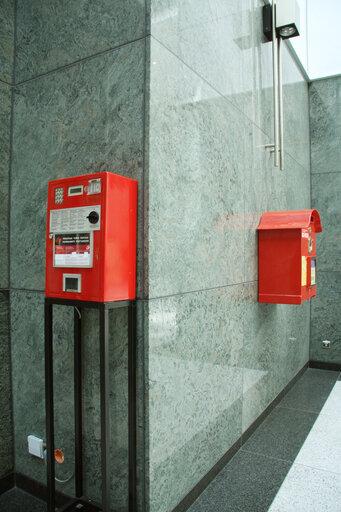 Mail box and post office at the EP in Brussels.