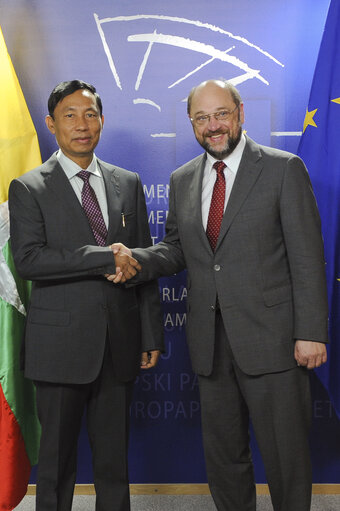 Martin SCHULZ - EP President meets with U Shwe Mann, Speaker of the Myanmar Parliament