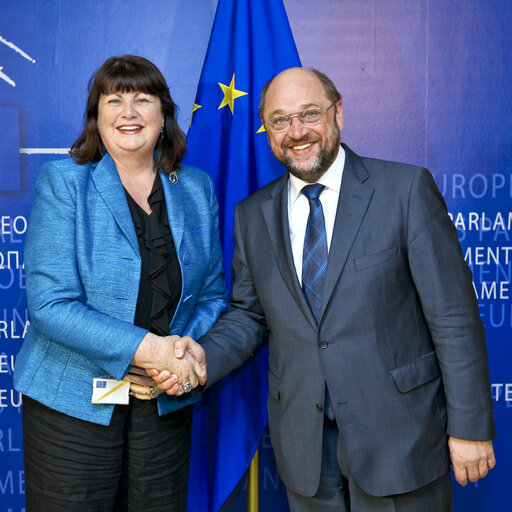 Fotografia 2: Martin SCHULZ - EP President meets with Maire Geoghegan-Quinn, Commissioner in charge of Research, Innovation and Science