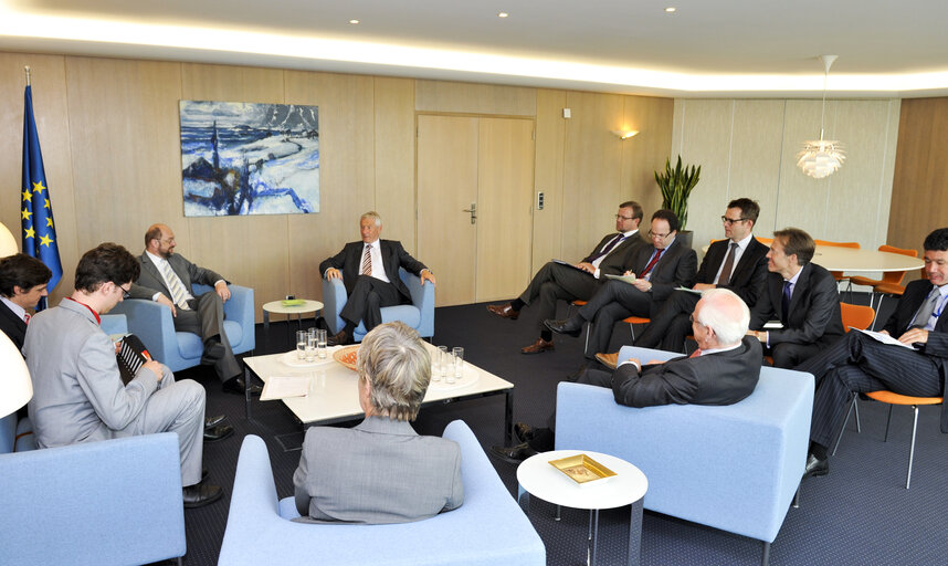 Foto 2: Martin SCHULZ - EP President meets with Thorbjorn JAGLAND - Secretary General of the Council of Europe