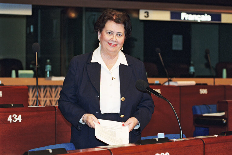 Suriet 5: MEP Ritva Tellervo LAURILA speaks in plenary session in Strasbourg