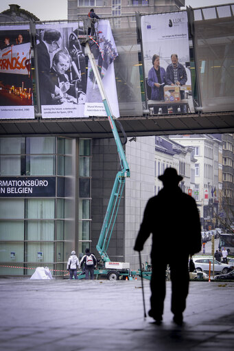Nobel Peace Prize ceremony: broadcast set up at EP in Brussels