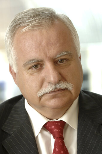 Portrait of MEP Ioannis GKLAVAKIS in Brussels