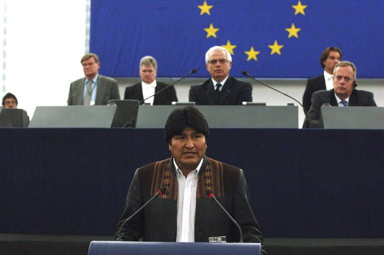 Fotogrāfija 21: Plenary session - Address by Juan Evo Morales Ayma, President of Bolivia