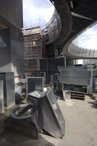 Ongoing construction works at the EP building in Brussels.