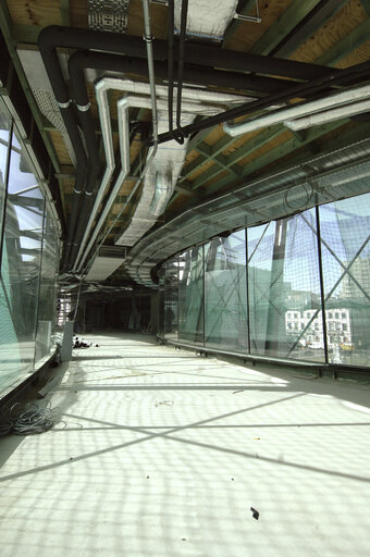 Ongoing construction works at the EP building in Brussels.