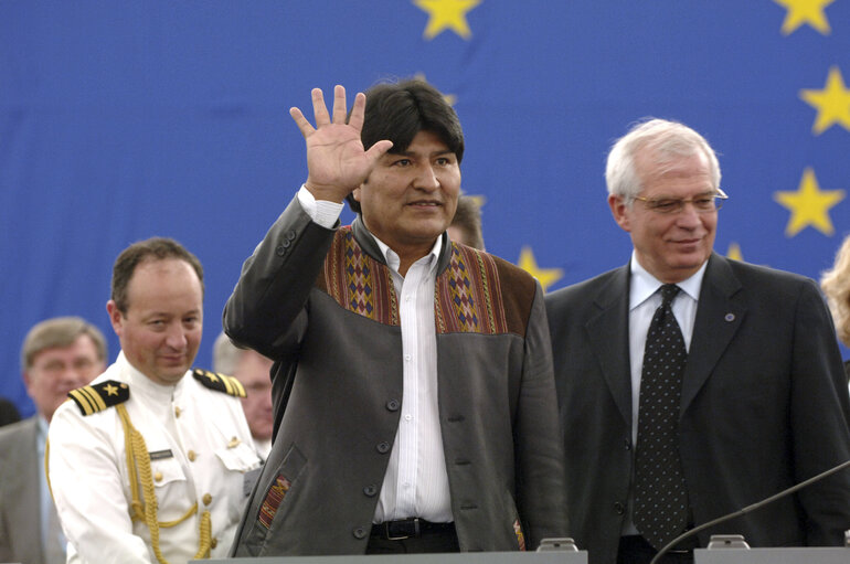 Fotogrāfija 29: Plenary session - Address by Juan Evo Morales Ayma, President of Bolivia