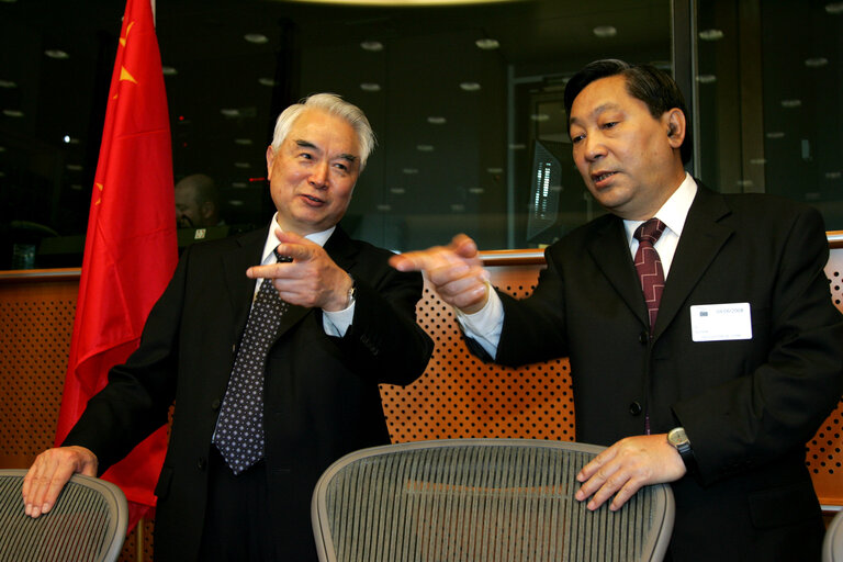 Fotografie 12: EU-China Interparliamentary Meeting - Representatives from the National People's Congress meet MEPs in Brussels. The meeting, co-chaired by EP Delegation Chair and by the Vice Chairman of the Foreign Affairs Committee of the National People's Congress, tackles political issues such as regional security and human rights, and economic issues such as agricultural policy and the international financial situation