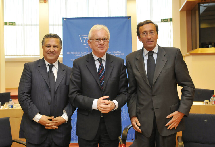 Fotografia 1: EMPA bureau meeting in Brussels - The newly-elected Bureau of the Euro-Mediterranean Parliamentary Assembly (EMPA) has discussed the role of the Assembly as parliamentary dimension of the Barcelona Process: Union for the Mediterranean. This meeting has been the first one following the election of the new EMPA Bureau at the annual plenary session of March 2008